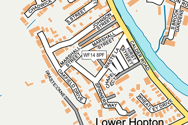 WF14 8PF map - OS OpenMap – Local (Ordnance Survey)