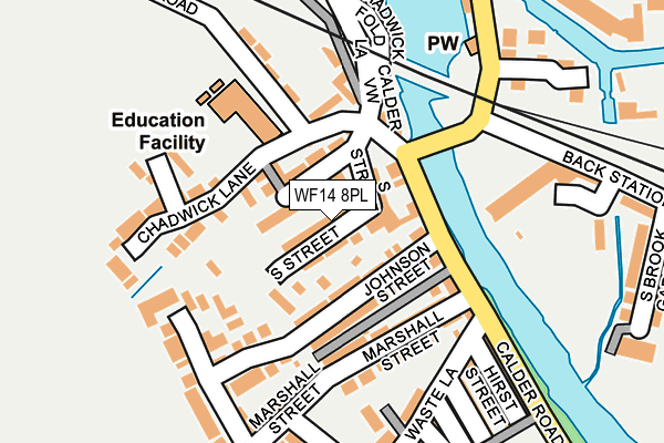 WF14 8PL map - OS OpenMap – Local (Ordnance Survey)