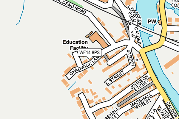 WF14 8PS map - OS OpenMap – Local (Ordnance Survey)