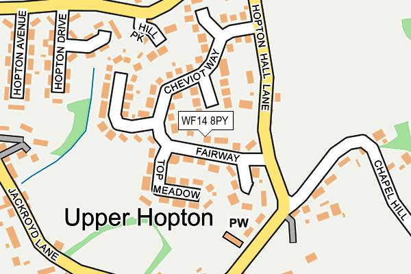 WF14 8PY map - OS OpenMap – Local (Ordnance Survey)