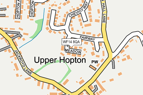WF14 8QA map - OS OpenMap – Local (Ordnance Survey)