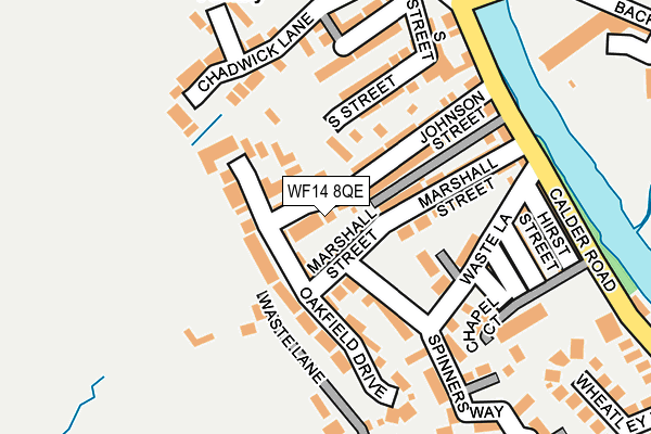 WF14 8QE map - OS OpenMap – Local (Ordnance Survey)