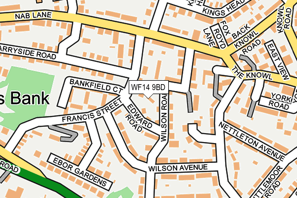 WF14 9BD map - OS OpenMap – Local (Ordnance Survey)