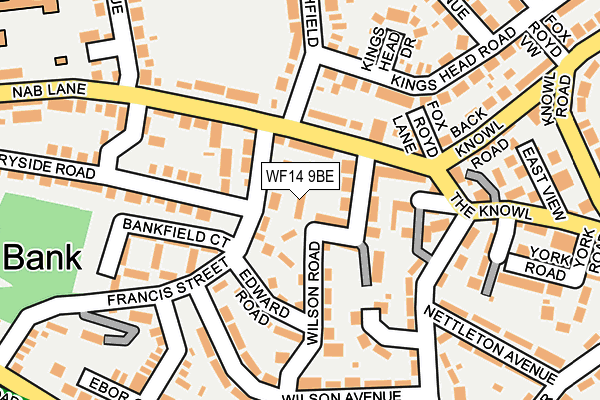 WF14 9BE map - OS OpenMap – Local (Ordnance Survey)