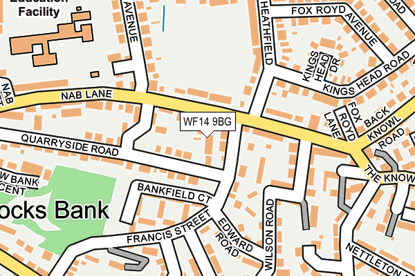 WF14 9BG map - OS OpenMap – Local (Ordnance Survey)