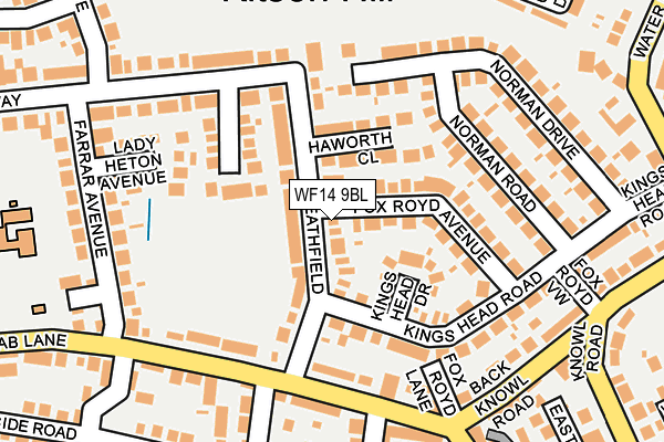 WF14 9BL map - OS OpenMap – Local (Ordnance Survey)