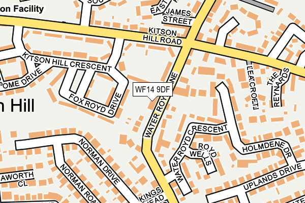 WF14 9DF map - OS OpenMap – Local (Ordnance Survey)