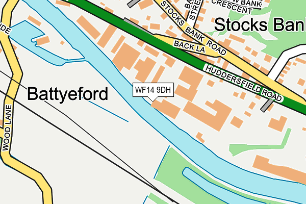 WF14 9DH map - OS OpenMap – Local (Ordnance Survey)