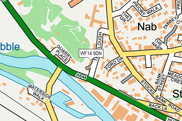 WF14 9DN map - OS OpenMap – Local (Ordnance Survey)