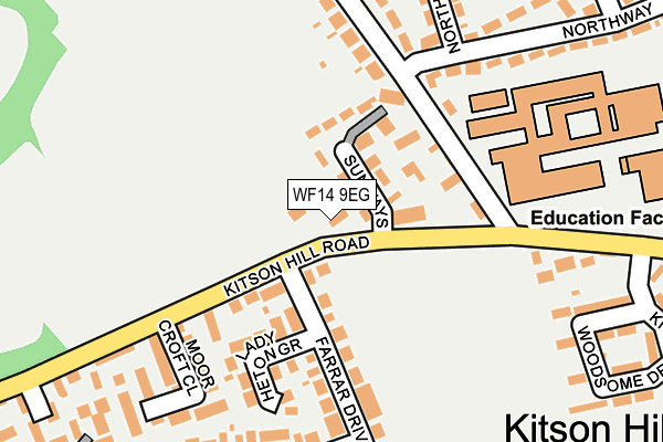 WF14 9EG map - OS OpenMap – Local (Ordnance Survey)