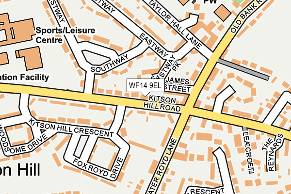 WF14 9EL map - OS OpenMap – Local (Ordnance Survey)