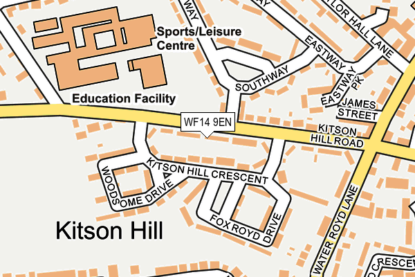 WF14 9EN map - OS OpenMap – Local (Ordnance Survey)