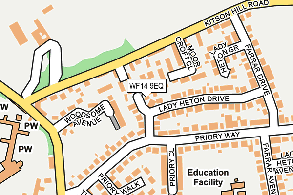 WF14 9EQ map - OS OpenMap – Local (Ordnance Survey)