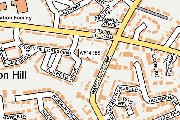 WF14 9ES map - OS OpenMap – Local (Ordnance Survey)