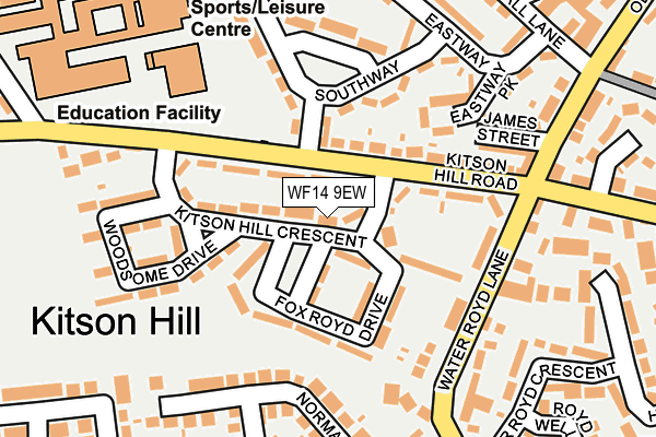 WF14 9EW map - OS OpenMap – Local (Ordnance Survey)