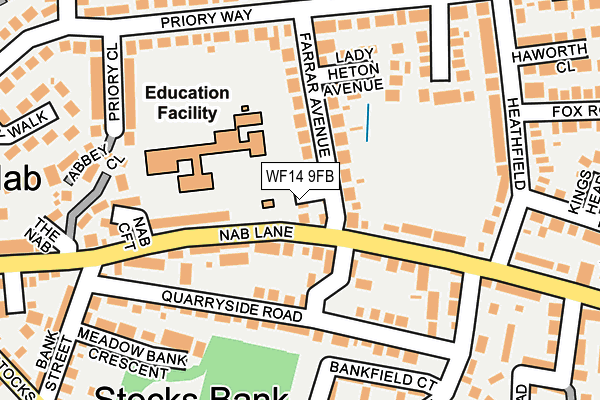 WF14 9FB map - OS OpenMap – Local (Ordnance Survey)