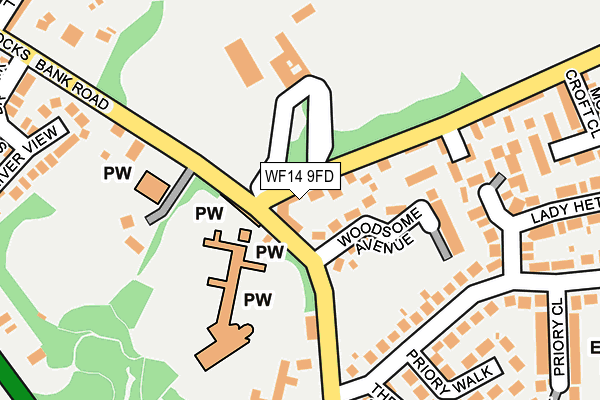 WF14 9FD map - OS OpenMap – Local (Ordnance Survey)