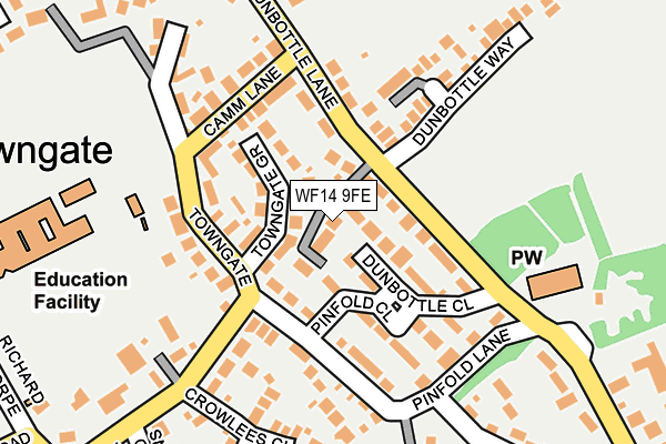 WF14 9FE map - OS OpenMap – Local (Ordnance Survey)