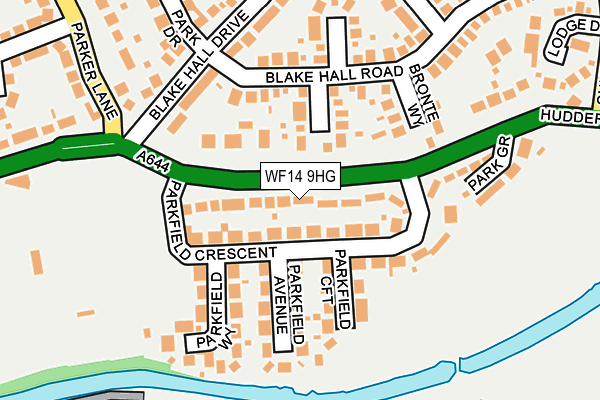 WF14 9HG map - OS OpenMap – Local (Ordnance Survey)