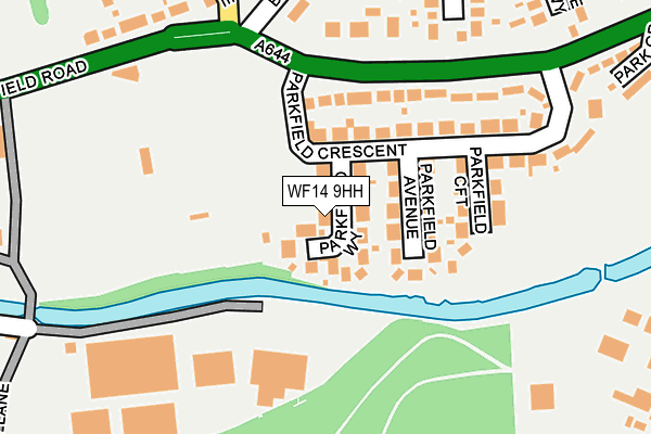 WF14 9HH map - OS OpenMap – Local (Ordnance Survey)