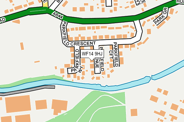 WF14 9HJ map - OS OpenMap – Local (Ordnance Survey)