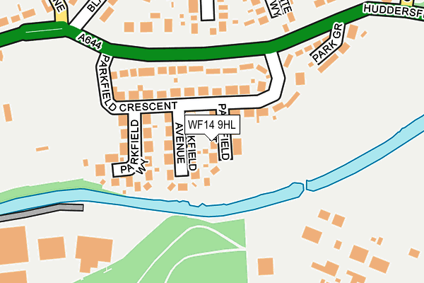 WF14 9HL map - OS OpenMap – Local (Ordnance Survey)