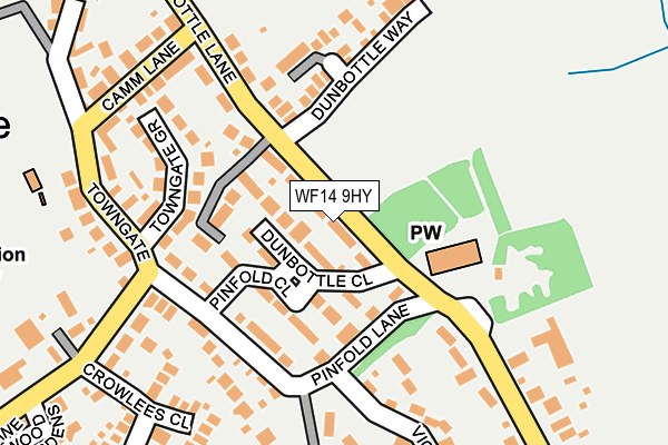 WF14 9HY map - OS OpenMap – Local (Ordnance Survey)