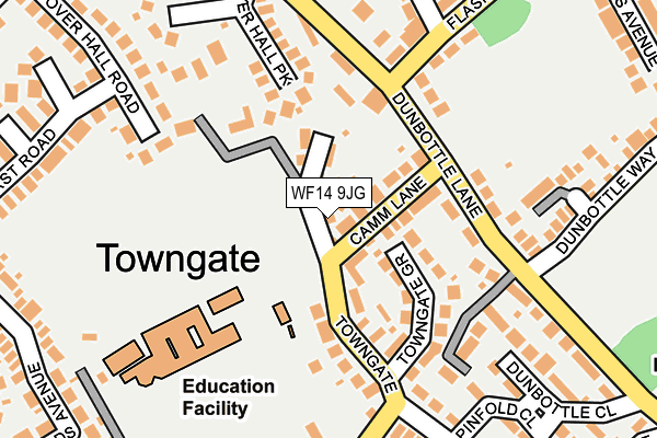 WF14 9JG map - OS OpenMap – Local (Ordnance Survey)