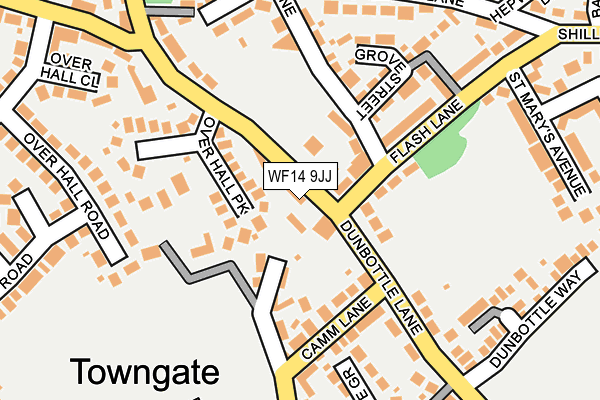 WF14 9JJ map - OS OpenMap – Local (Ordnance Survey)