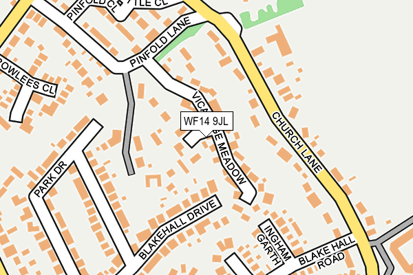 WF14 9JL map - OS OpenMap – Local (Ordnance Survey)