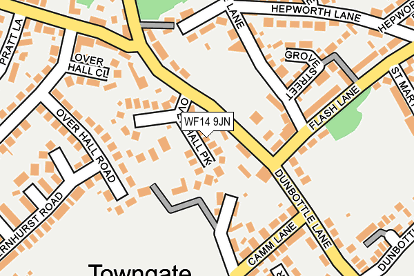 WF14 9JN map - OS OpenMap – Local (Ordnance Survey)