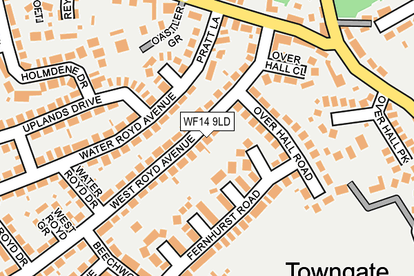 WF14 9LD map - OS OpenMap – Local (Ordnance Survey)