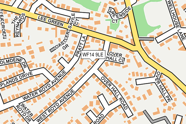 WF14 9LE map - OS OpenMap – Local (Ordnance Survey)