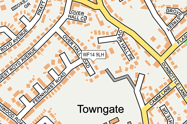 WF14 9LH map - OS OpenMap – Local (Ordnance Survey)