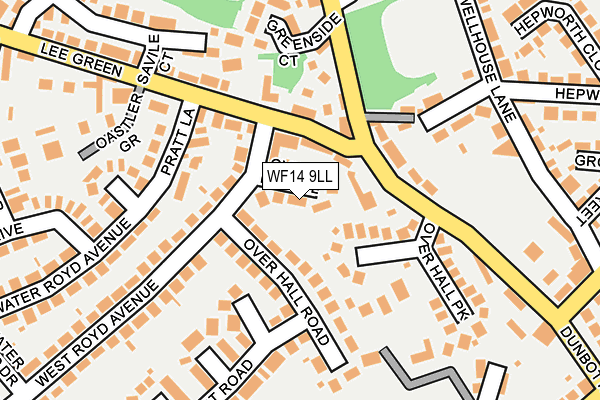 WF14 9LL map - OS OpenMap – Local (Ordnance Survey)