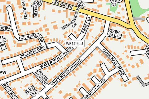 WF14 9LU map - OS OpenMap – Local (Ordnance Survey)