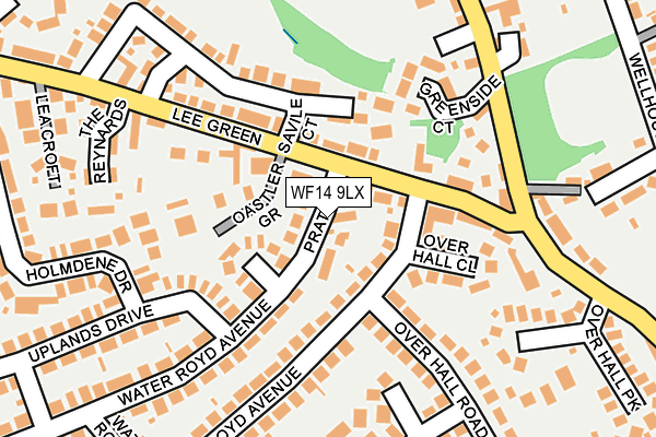 WF14 9LX map - OS OpenMap – Local (Ordnance Survey)