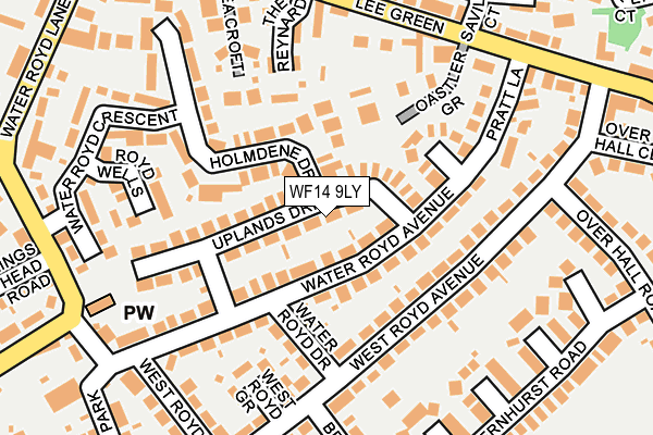 WF14 9LY map - OS OpenMap – Local (Ordnance Survey)