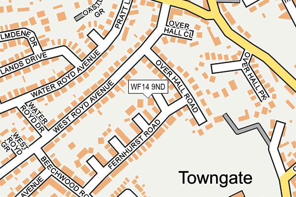 WF14 9ND map - OS OpenMap – Local (Ordnance Survey)