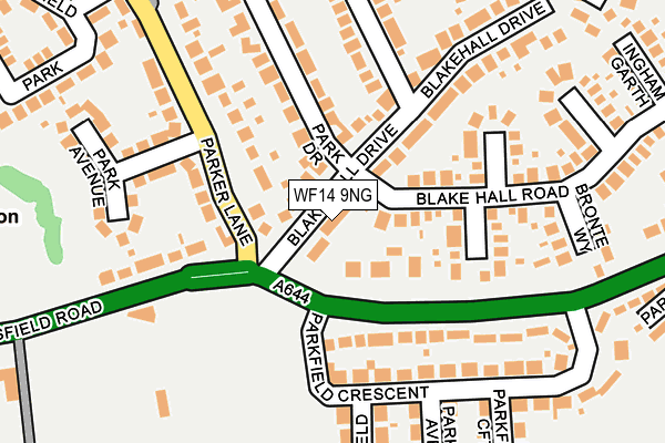 WF14 9NG map - OS OpenMap – Local (Ordnance Survey)