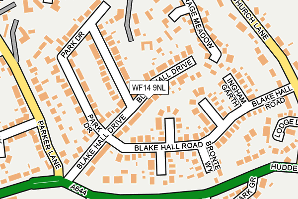 WF14 9NL map - OS OpenMap – Local (Ordnance Survey)