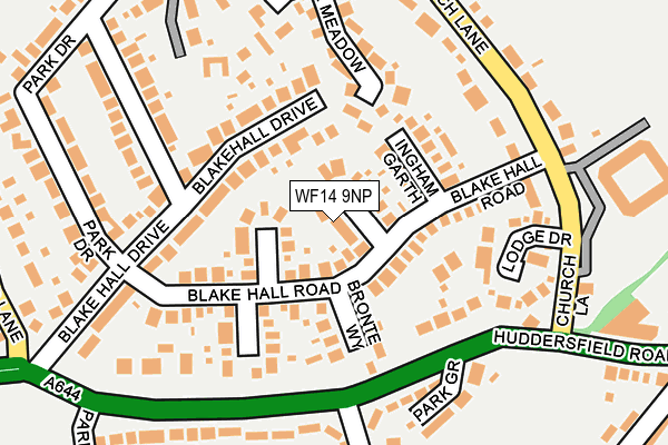 WF14 9NP map - OS OpenMap – Local (Ordnance Survey)