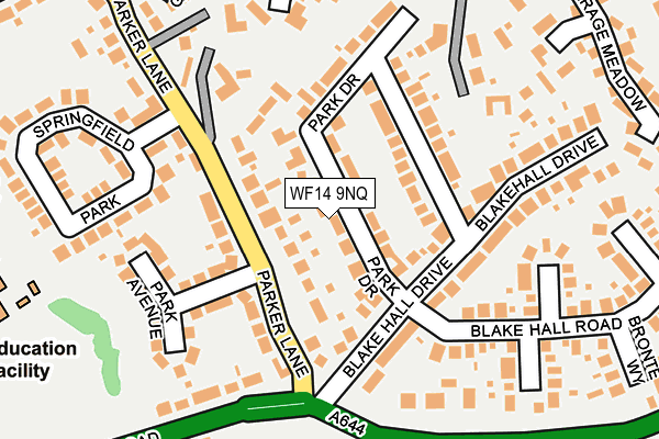 WF14 9NQ map - OS OpenMap – Local (Ordnance Survey)