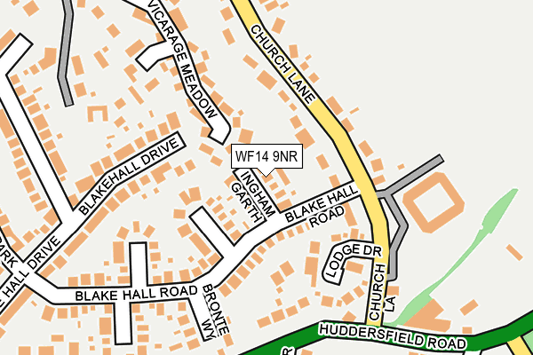 WF14 9NR map - OS OpenMap – Local (Ordnance Survey)