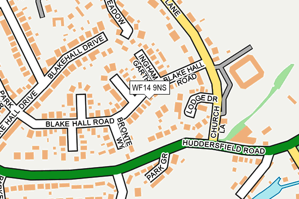 WF14 9NS map - OS OpenMap – Local (Ordnance Survey)