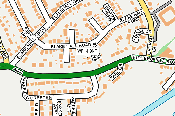 WF14 9NT map - OS OpenMap – Local (Ordnance Survey)