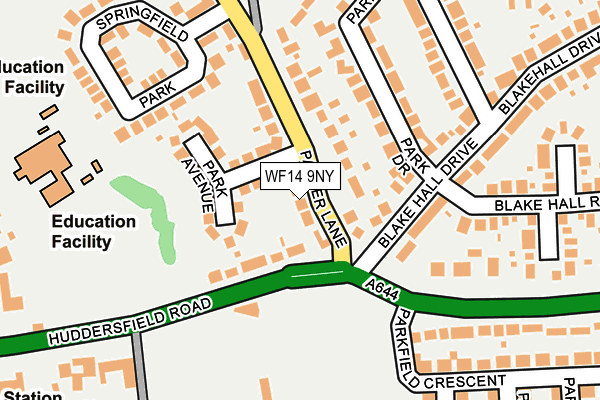 WF14 9NY map - OS OpenMap – Local (Ordnance Survey)