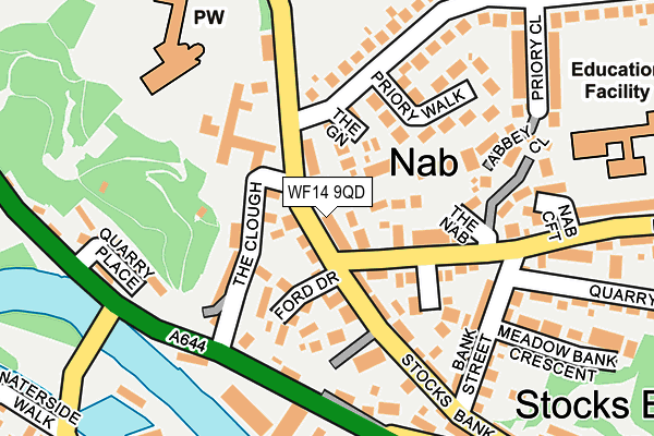 WF14 9QD map - OS OpenMap – Local (Ordnance Survey)