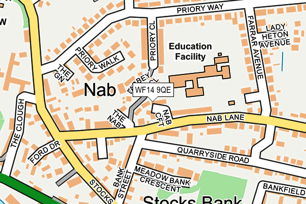 WF14 9QE map - OS OpenMap – Local (Ordnance Survey)
