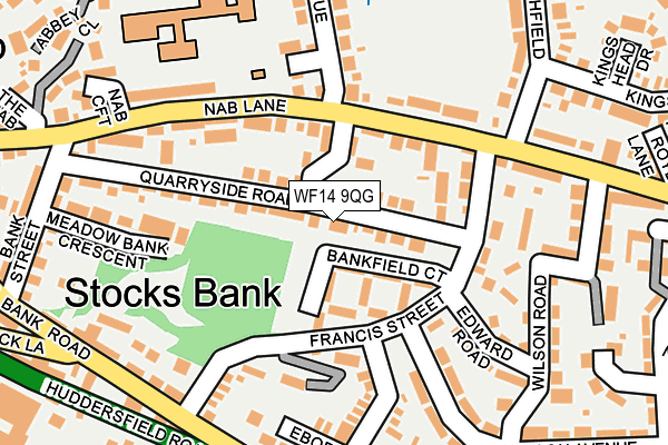 WF14 9QG map - OS OpenMap – Local (Ordnance Survey)